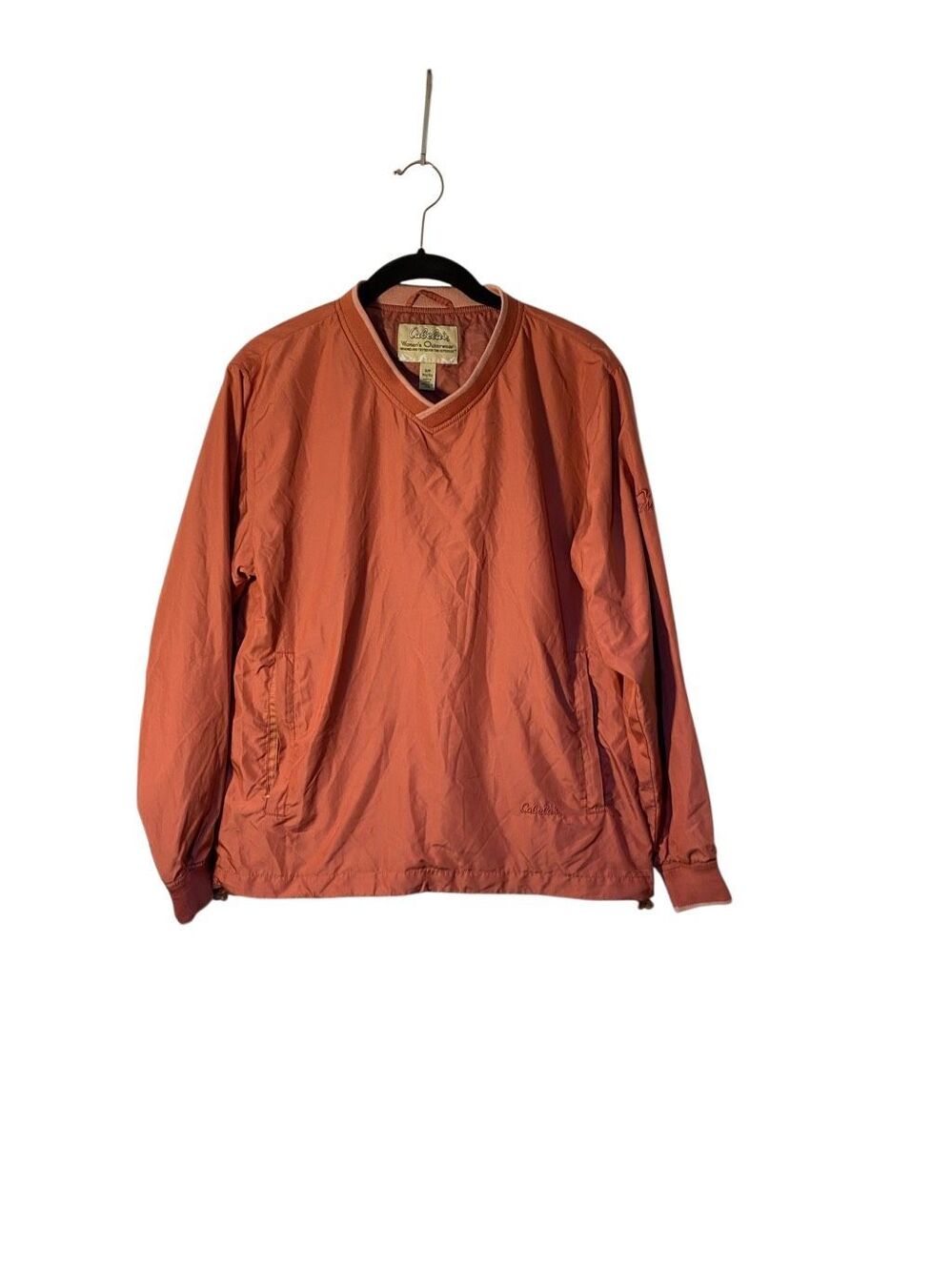 Cabela’s women’s golf wind, breaker outerwear pull over coral top S
